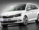 Weißer Skoda Fabia Combi in der Frontansicht