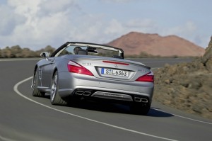 Die Heckpartie des neuen Mercedes-Benz SL 63 AMG 2012