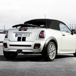 Die Heckpartie des Mini Roadster in der Farbe Weiss