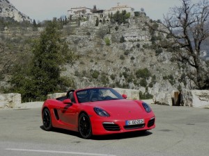 Porsche Boxster S Modell 2012 in Rot bei der Vorstellung